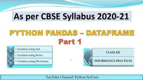 DATAFRAME PART 1 - CREATION OF DATAFRAMES USING LISTS, SERIES, DICTIONARY & NESTSED DICTIONARY