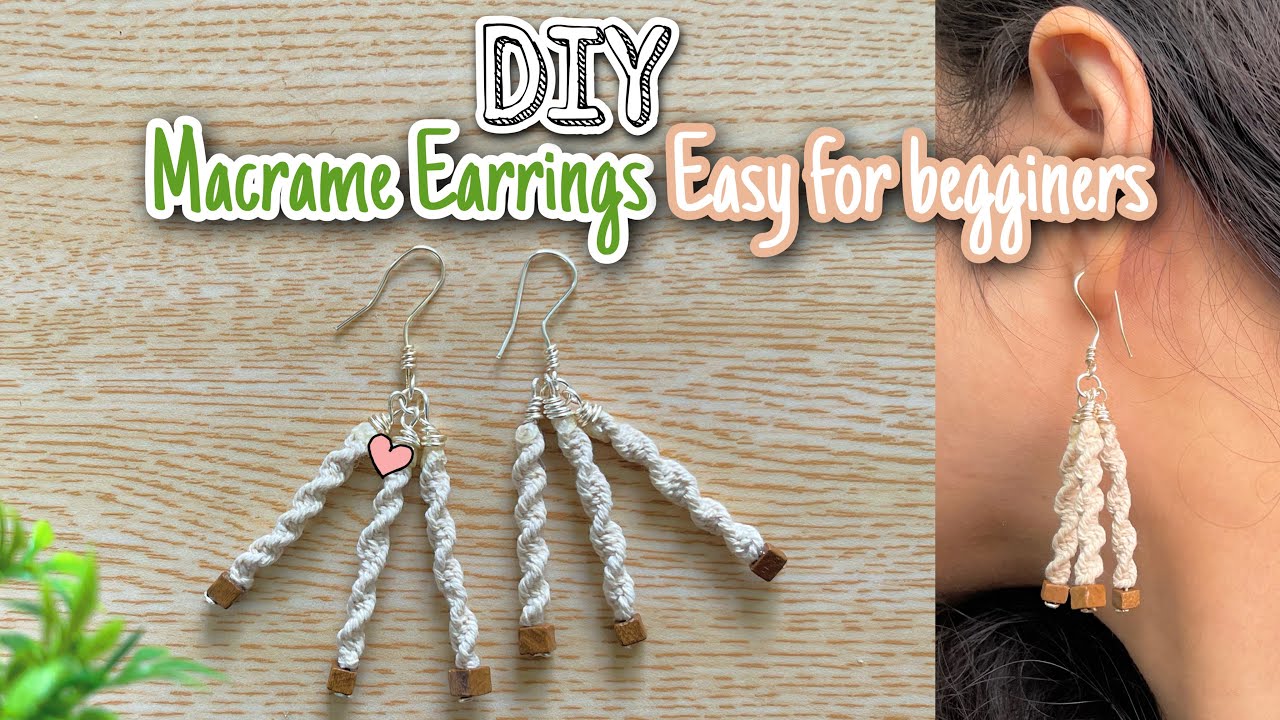 DIY Aesthetic Macrame Earrings easy for begginers