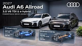 2027 Audi A6 Allroad | 3.0 V6 TDI & e-hybrid | Powertrain Drive Animation News