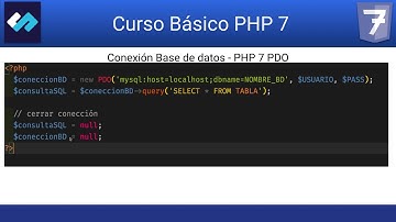 Conexión a base de datos php PDO