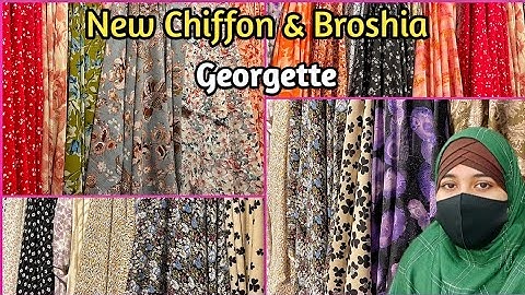 New chiffon & broshia || georgette || @Farahvlogs-m 