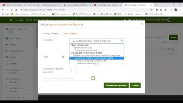 Quiz Creation By Random Questions | Moodle