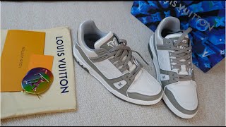 Louis Vuitton White and Gold Sneakers Unboxing 