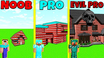 Minecraft Battle: NOOB vs PRO vs EVIL PRO: TNT HOUSE BUILD CHALLENGE / Animation