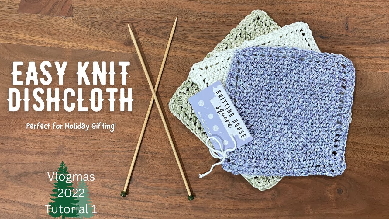 Free & Easy knitted dishcloth pattern for beginners [+video