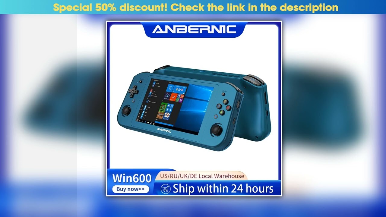 ANBERNIC Win600 PC Games Handheld AMD 3020e3050e 594 Inch IPS Screen Office Video Game Console