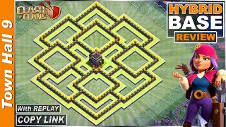 Updated BEST TH9 Base with Replay 2021 | COC TH9 Farming/Trophy/Hybrid base link | Clash of Clans