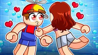 J'ai EMBRASSÉ ma CRUSH à une POOL PARTY sur Roblox Brookh...
