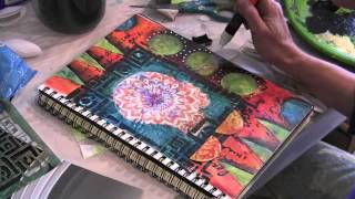 Art Journal Page Using Gelli Prints and Stencils