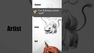 Can Bulbasaur poison itself? Daddy vs Artist how to draw Bulbasaur #pokemon #anime #drawing #shorts