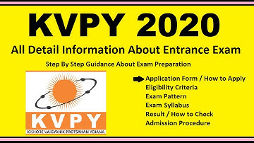 KVPY 2020 - Application Form, Dates, Exam Pattern, Eligibility, Syllabus