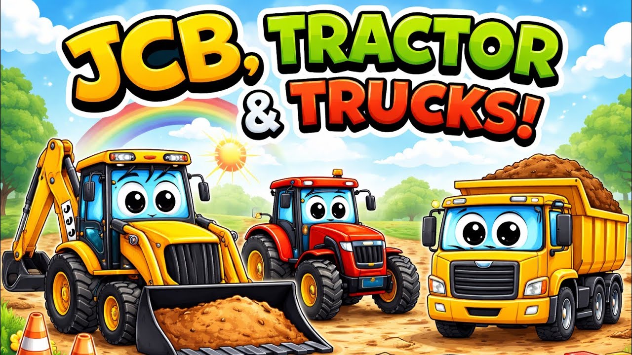 JCB 5CX Loading Mix Sand Stone Tata Truck Swaraj Tractor Tipper? Jcb Ki Khudai | Jcb Tractor Cartoon