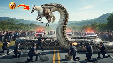 Brave Rescue Team Fights Giant Python to Save Man & Horse 🐍