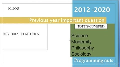 Ignou MA |MSO-002 | Chapter-6 | full chapter detailed explaination |