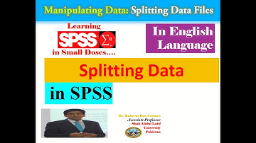 Manipulating Data: Split Data Files in SPSS