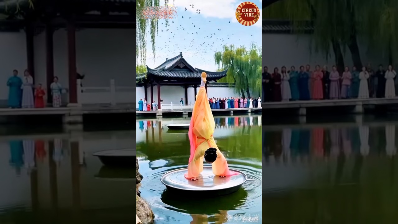 New water jumping girl stunt talent circus act 