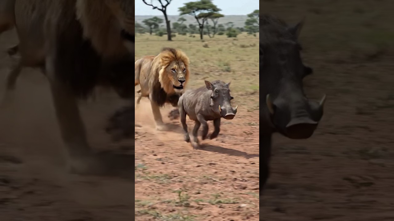 Giraffe saves the warthog #funny #wildlife #animalcomedy