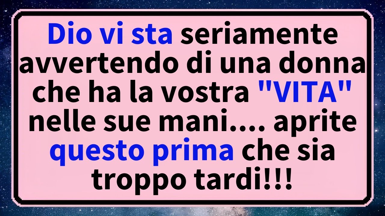 Dio vi sta seriamente avvertendo di una donna che ha la vostra VITA ...