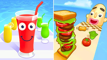 Sandwich Runner VS Juice Run — All Levels Satisfying ASMR Gameplay