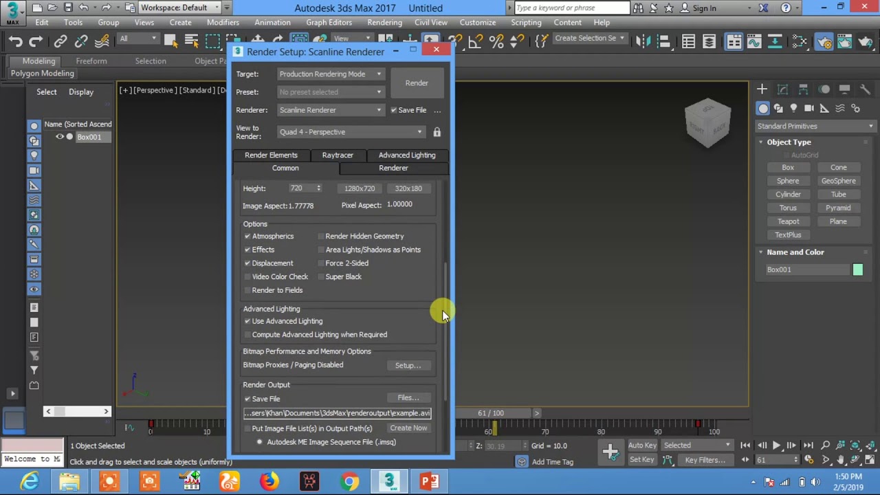 rendering animation in 16 by 9 ratio Hd video format audtodesk 3ds max -  YouTube