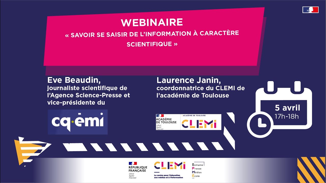 Webinaire CLEMI "Savoir se saisir de l'information à caractère scientifique"