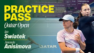 Iga Swiatek And Amanda Anisimova Full Practice Qatar 2026 Practice P