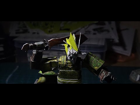 oni armor for HFF papercraft frame - timelapse