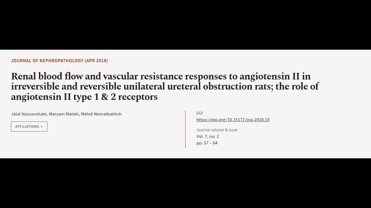 Renal blood flow and vascular resistance responses to angiotensin II in ...