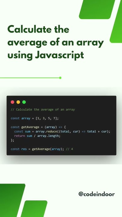 Calculate the average of an array using Javascript #javascript #code # ...