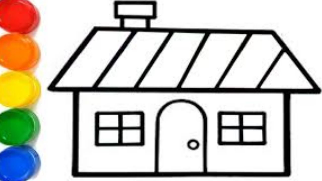 House drawing how to draw a house for kids easy drawing ghr ka chitra kaise banaye