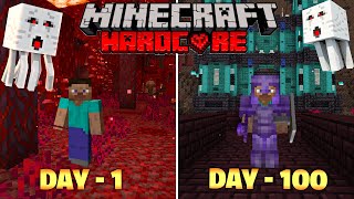 I SURVIVED 100 DAYS IN * HARDCORE NETHER WORLD * IN MINECRAFT .....