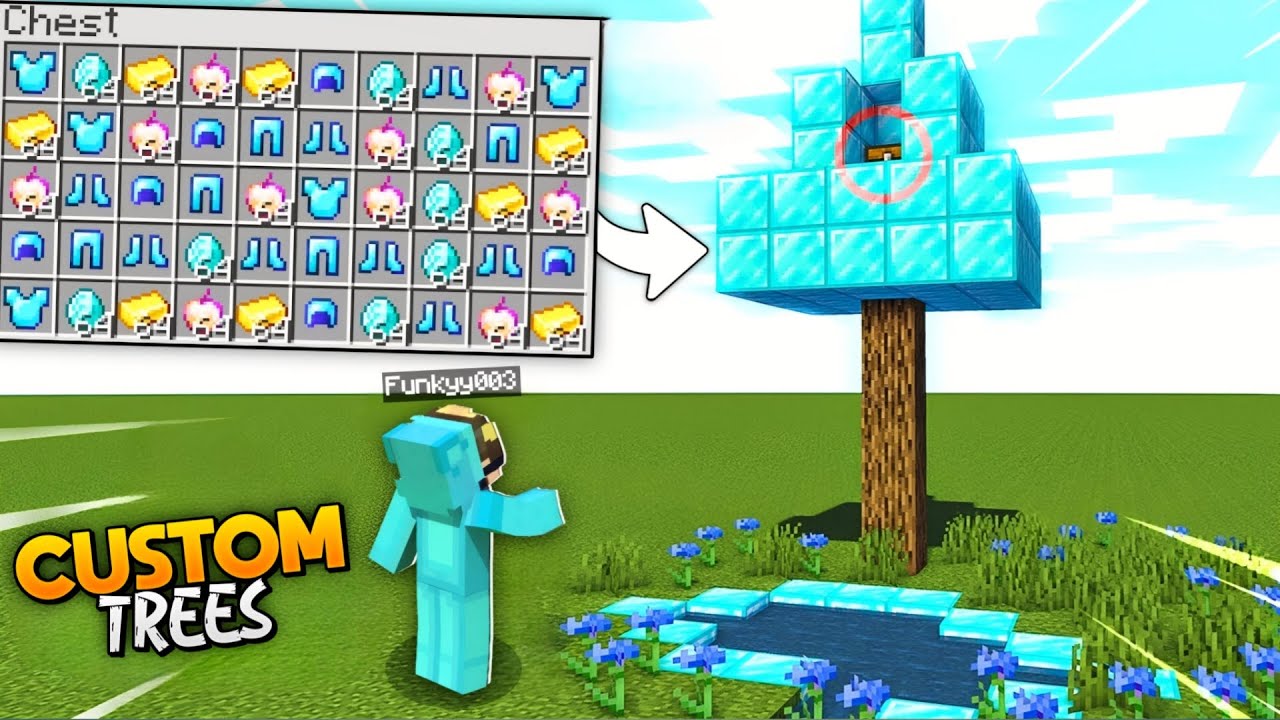 Minecraft But There are CUSTOM TREES... - YouTube