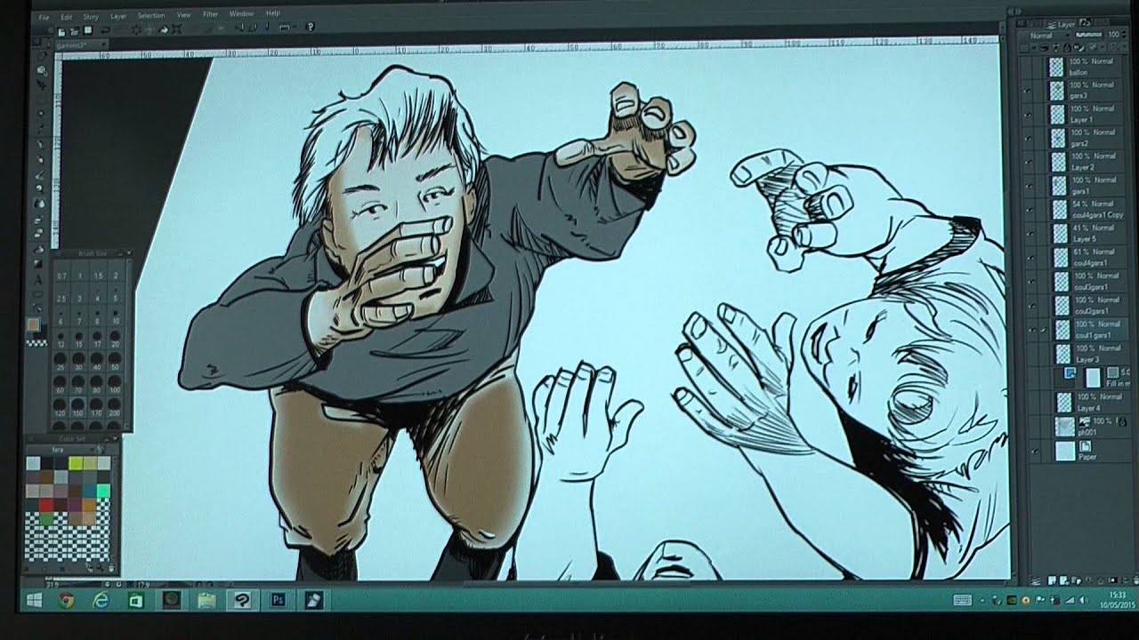 tuto mise en couleur sous Studio Clip Paint avec une 13 HD Wacom - YouTube