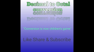 Basic knowledge of computer number system ll part-ll ll Decimal to octal number conversion