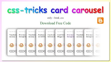 CSS Tricks Card Carousel with Source Code | HTML CSS Cards amazing animation effect