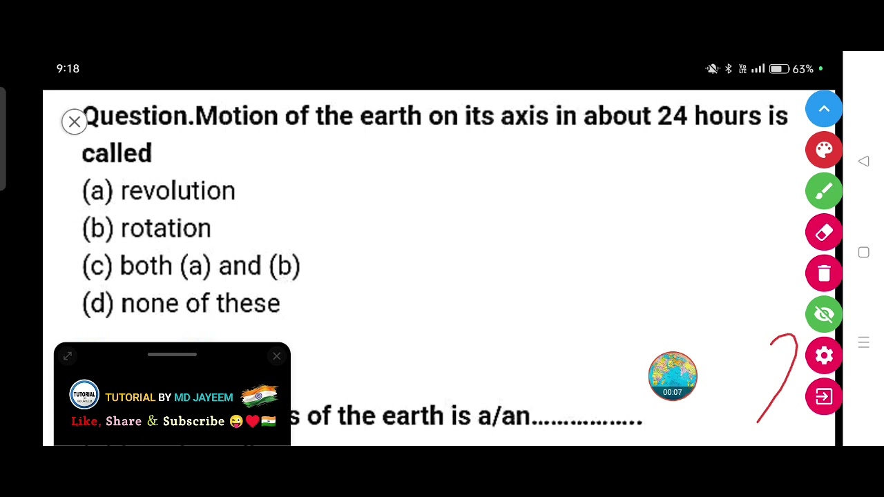 Motion of the earth on its axis in about 24 hours is called - YouTube