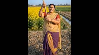 Details Lady planting a tree and dancing #villagelife #aunty #sareelover #desi #desilife #vlog #housewife News