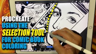 Using The Selection Tool In Comic Book Coloring In Procreate