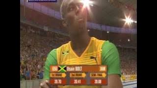 Usain Bolt 200m world record: 19.19!!! (  Michael Johnson's reaction)
