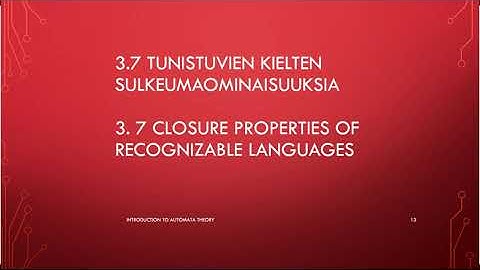 3.12 Closure properties of recognisable languages