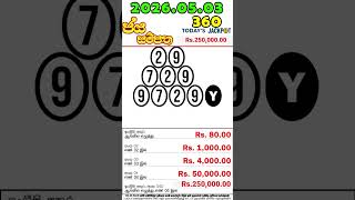 Jaya Sampatha 360 2026.05.03 Today DLB Lottery Result ජය සම්පත ලොතරැයි ප්‍රතිඵල #jayasampatha
