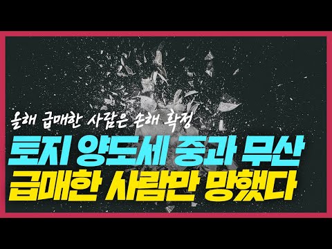 [속보]비사업용 토지 양도세 중과 무산! 올해 급매한 사람은 손해 확정. 오락가락 정책이 주는 시장혼란에 빠진 우리들.
