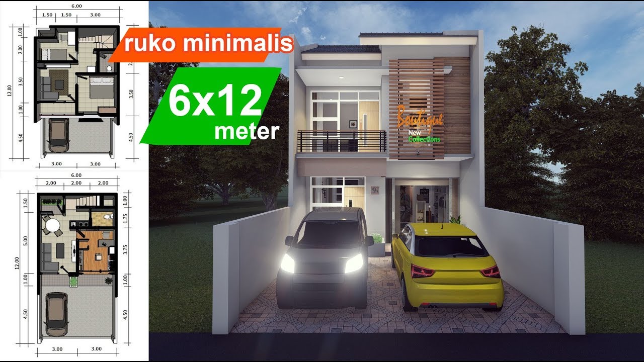 Design Ruko Minimalis 6 X 12 Meter Dan Interior YouTube