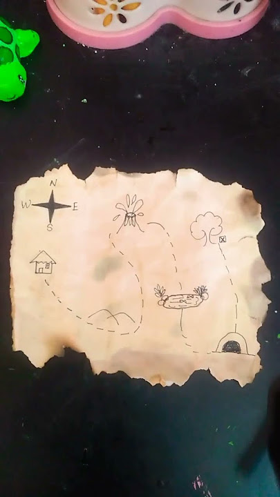 I made treasure hunt map from homemade old paper#like#treasure#creative