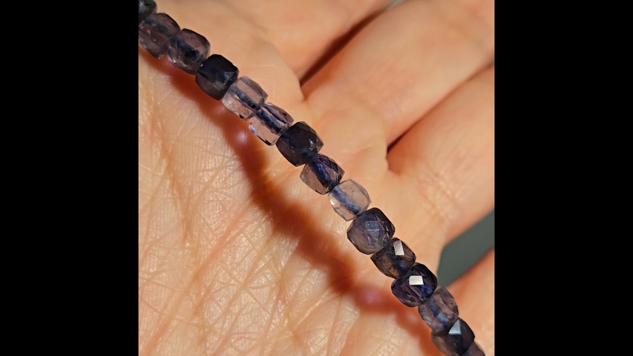 Iolite faceted 4.4mm bead bracelet - JW89