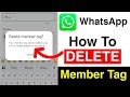 How To Delete Member Tag In WhatsApp | Remove Member Tag WhatsApp | WhatsApp Tag Problem Fix