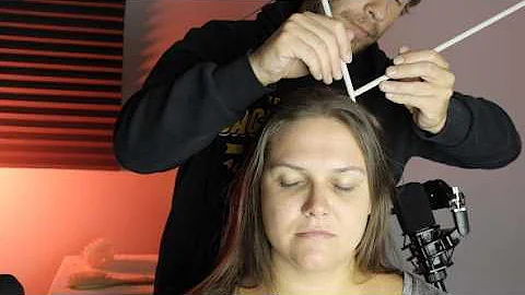 ASMR Scalp Check & Hair Combing/Real Person with Knitting Needles (Soft Tapping & Scratching Sounds)