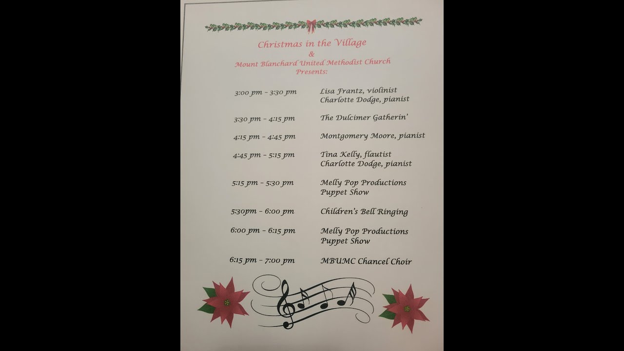 Mt. Blanchard Christmas in the Village 2022 Music YouTube