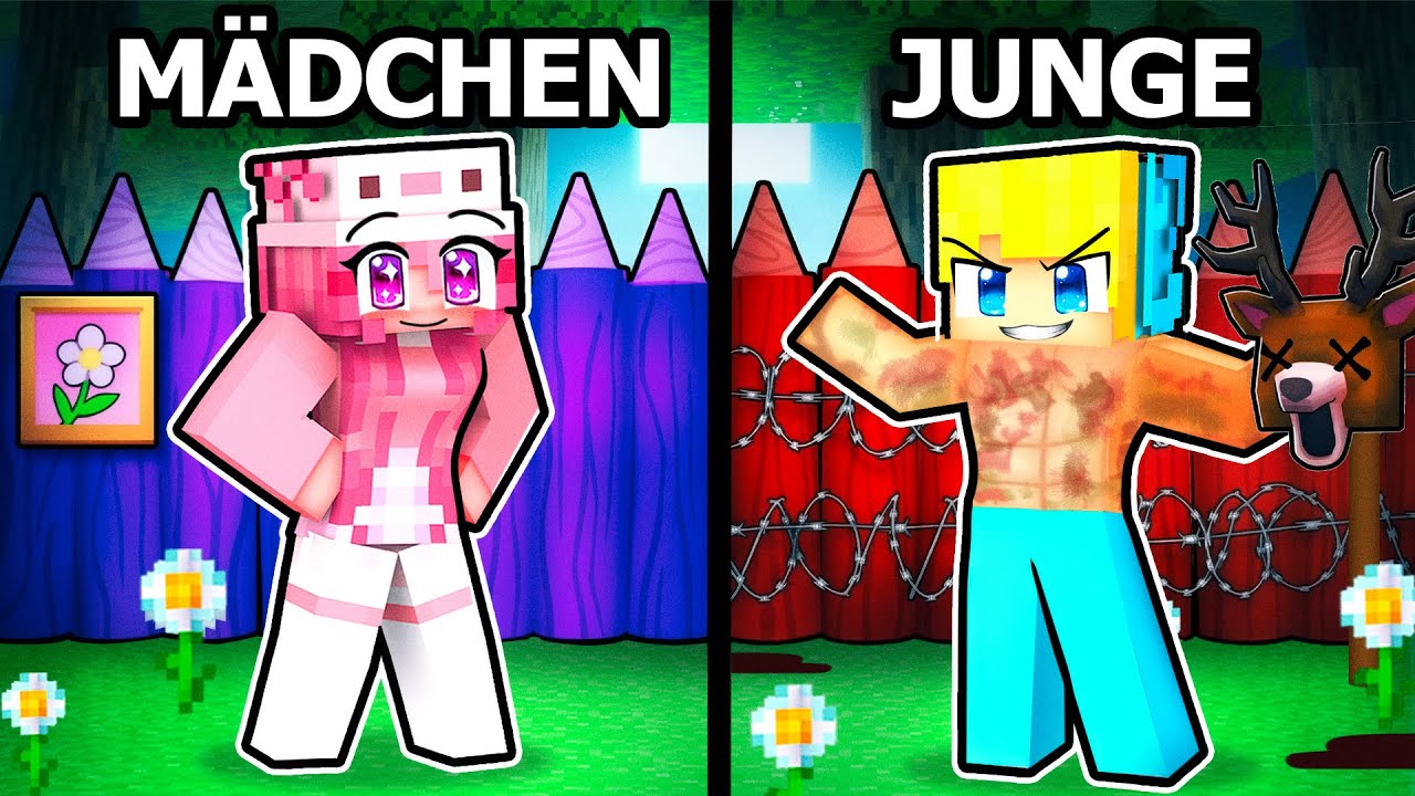 Mädchen gegen Jungen SICHERSTE WALD BASIS in Minecraft!