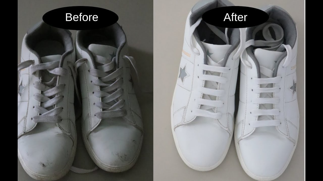 White shoes cleaning in just 5 minutes | How to clean white shoes ...